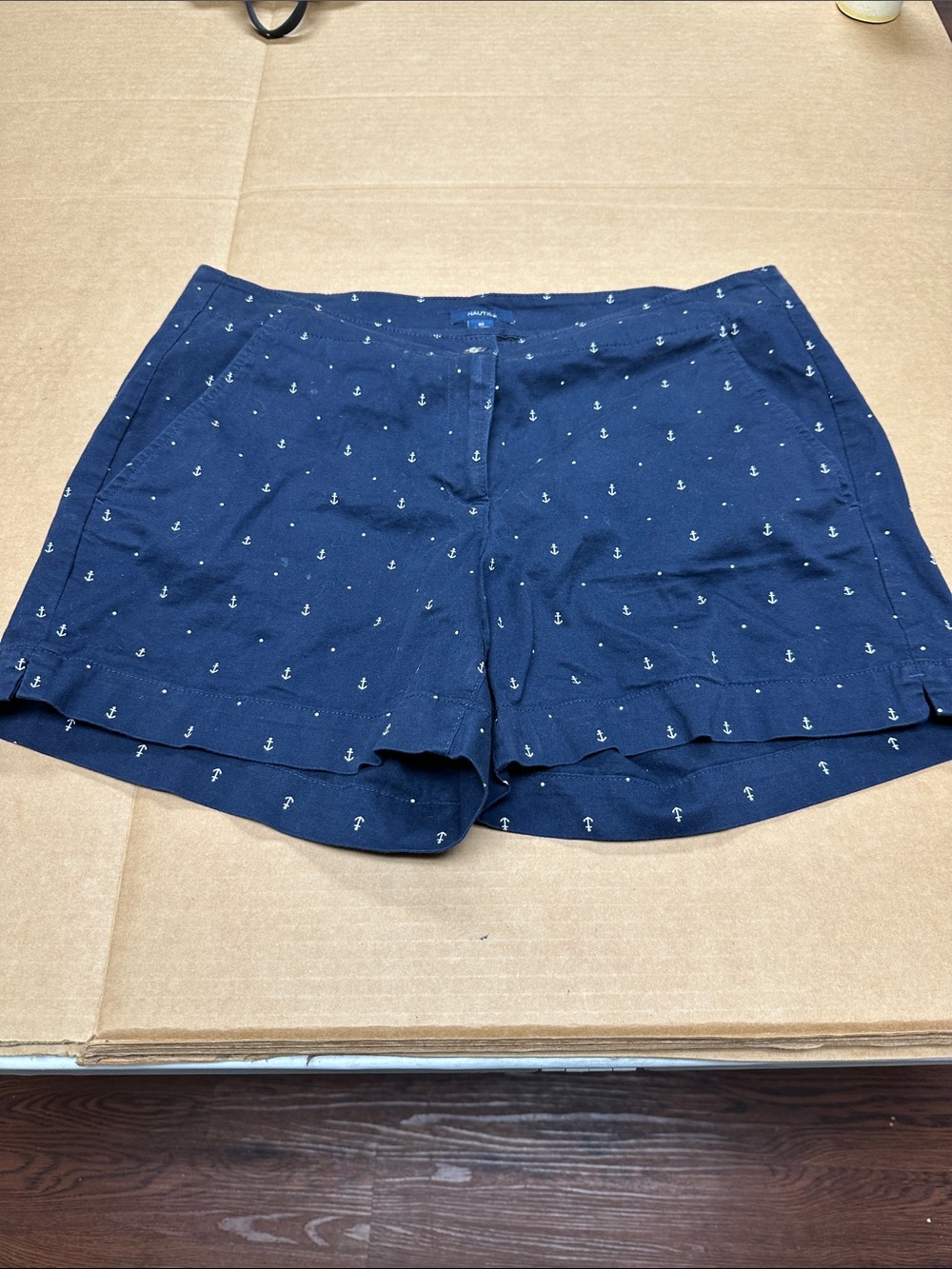 Nautica Navy Shorts with White Anchor Print